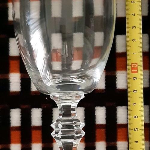 Crystal water glasses used, set of 6
