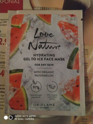 Love Nature Oriflame hydrating gel to ice face mask with organic watermelon new