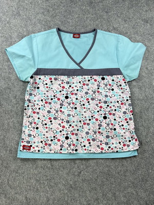 Dickies Turquoise Colorful Print Workwear Top Large used