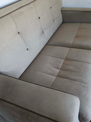 Two-seater sofa like new with storage, beige cream