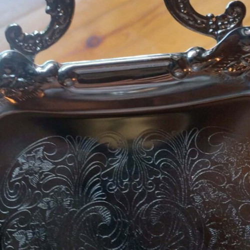 Vintage Twin Bird Serving Tray Stainless Steel like new 34x18cm