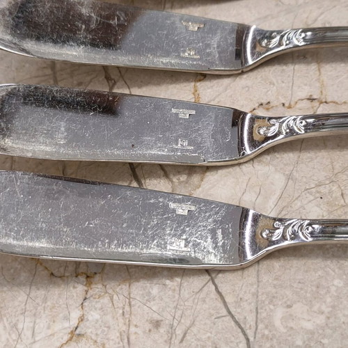 Christofle Marly fish knives used, set of 12 pieces