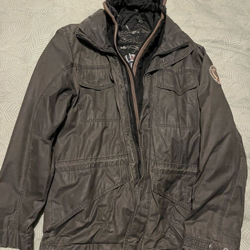 Napapijri 2-in-1 jacket used, black and gray