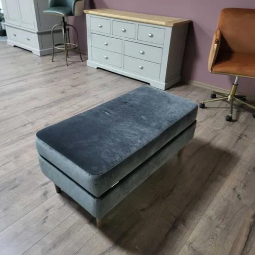 Large gray fabric stool with storage function new
