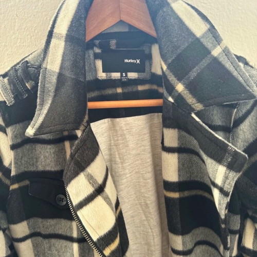 HurleyX checked jacket like new, gray and blue, size S