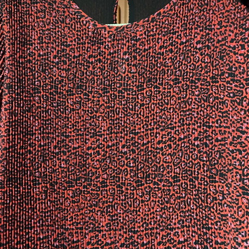 Zara shirt used, dark red animal print, size small