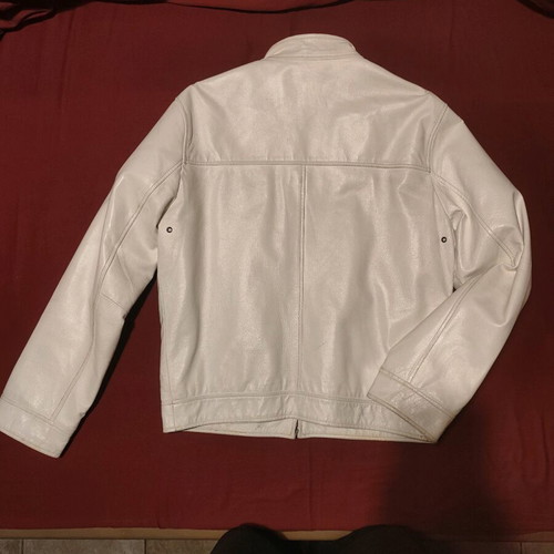 Street Boys men's leather jacket white size M like new