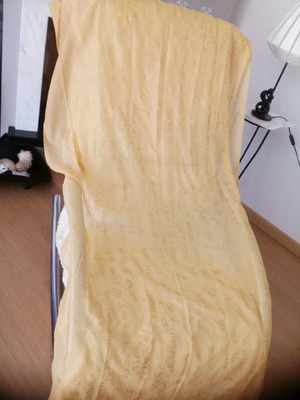 Long scarf new, viscose with glitter, croc yellow color