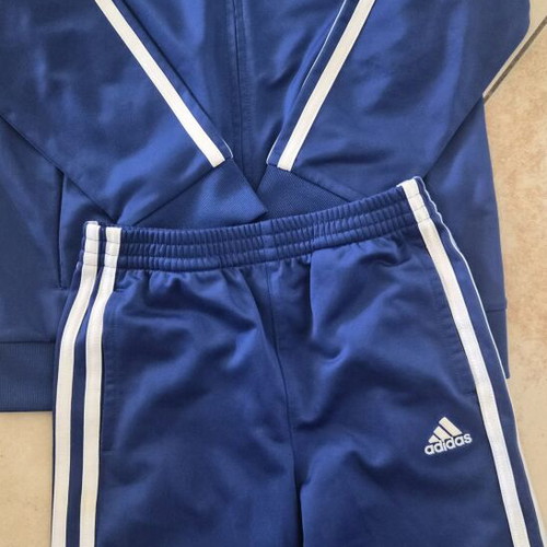 Adidas Essentials Tiberio 3-Stripes Tricot Track Suit used, blue, size 7 years