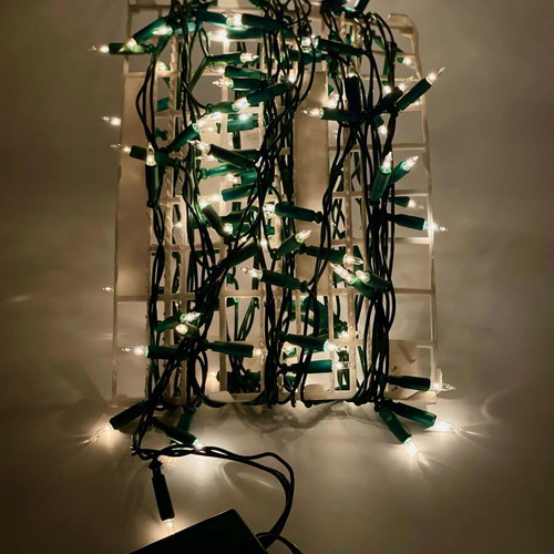 Christmas transparent lights vintage 1980 like new, 100 pieces, 8.5 meters