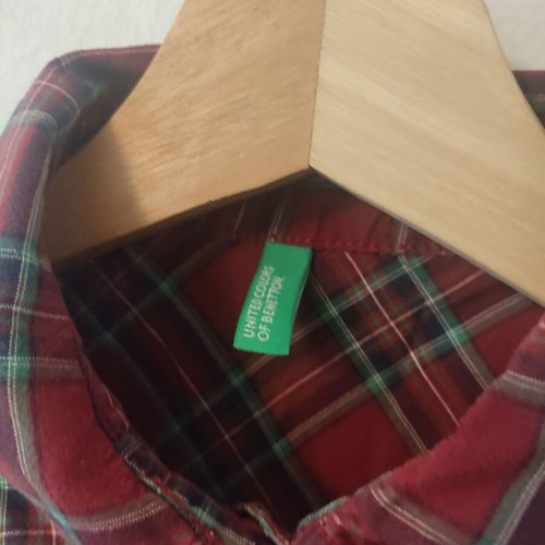 Benetton Checked Shirt For Girls Like New, Multicolor