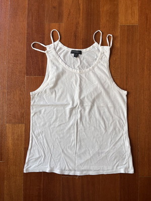 Topshop top with double straps like new, white, size L