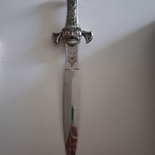 Viking Decorative Letter Opener metal with embossed handle like new