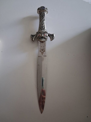 Viking Decorative Letter Opener metal with embossed handle like new