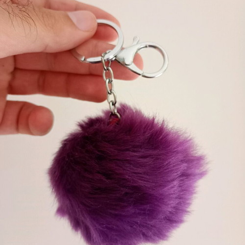 Fur keychain used with double ring