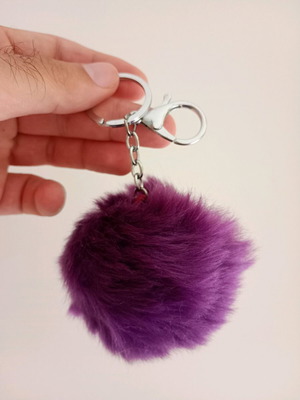 Fur keychain used with double ring