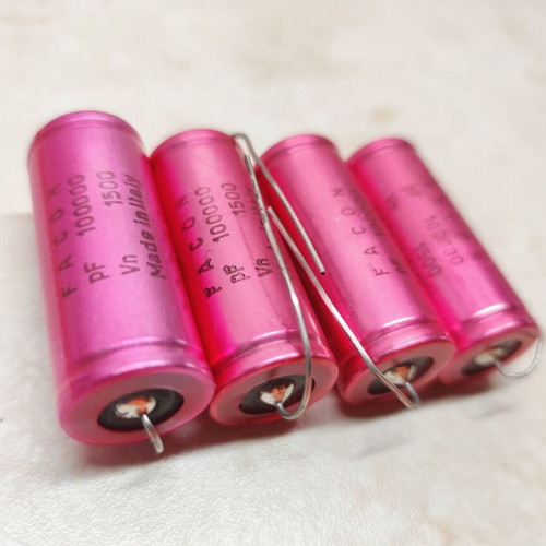 Facon Axial Capacitors 100 nF 1500 V, set of 4, vintage audio NOS