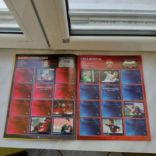 European League 2011-2012 sticker album used with 46/468 stickers