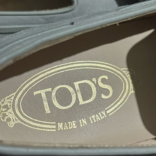 Tod's leather espadrilles women's size 37.5 gray