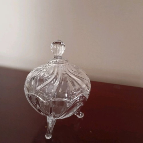 Crystal footed bowls new, set of two