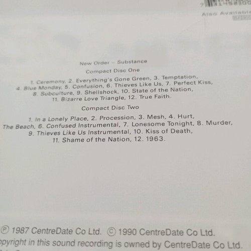 New Order Substance double CD like new