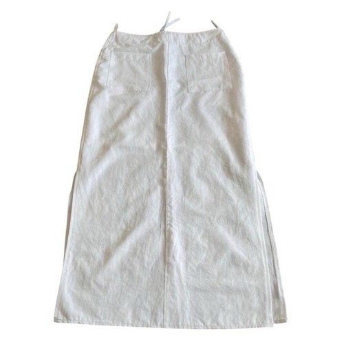 Vintage 90s Straight Long Skirt White Cotton Size M like new