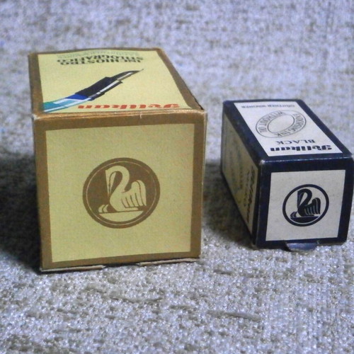 Pelikan Blue-Black and Pelikan Black Germany ink set, new with box, vintage