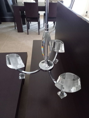 Crystal chandelier like new with three lamps