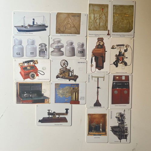 Phone cards used, 17 different from OTE Telecommunications Museum