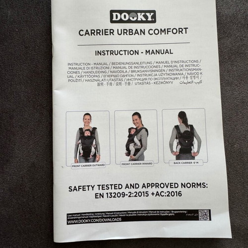 Dooky Classic Urban Comfort Baby Carrier Black New, max weight 15kg
