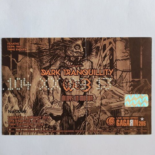 Dark Tranquillity ticket 5/4/2014 like new