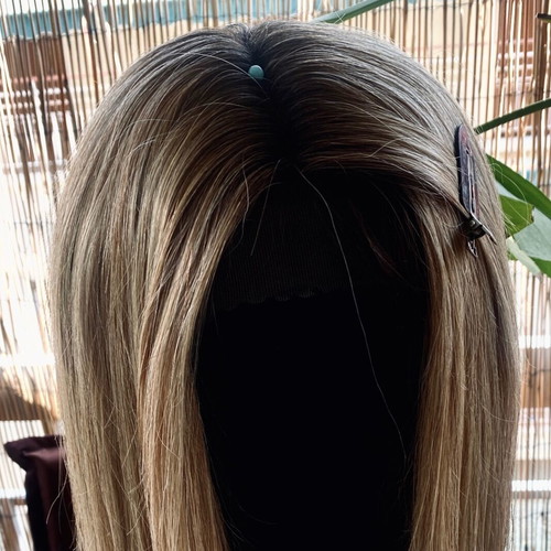 Human hair wig new, front lace, 5 blonde tones