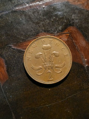 British coin 1971 2 new pence used, bronze
