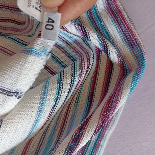 Missoni women's top, white with multicolor stripes, size S