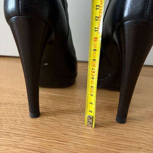 Casadei boots used, black leather with high heel