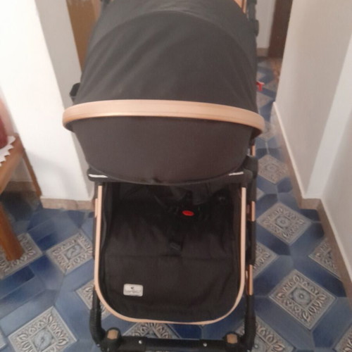 Lorelli Baby Stroller like new, black fabric with rose gold frame