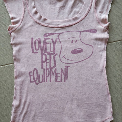 Zara T-shirt with pet design, pink, XS