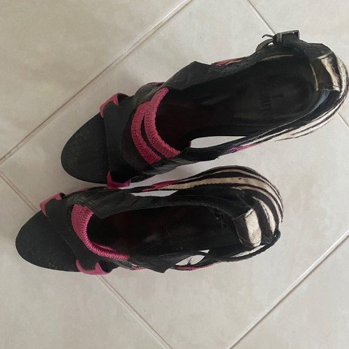 Schutz high-heeled shoes used, pink, black, zebra, size 39