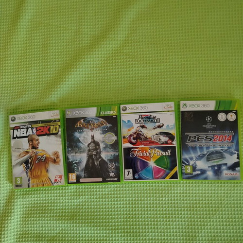 Xbox 360 games pack: NBA 2K10, Batman Arkham Asylum, Paradise Ultimate Box, PES 2014
