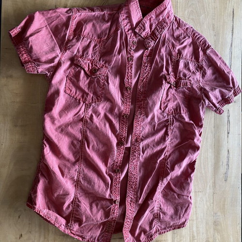 Rick Owens men's shirt short sleeve pink red like new, size L