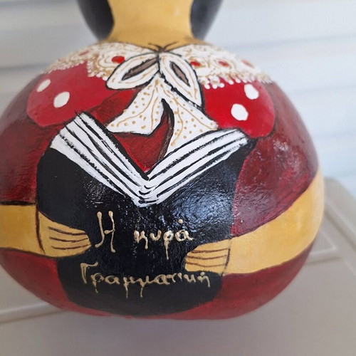 Handmade decorative water gourd "Kyra Grammatikí"