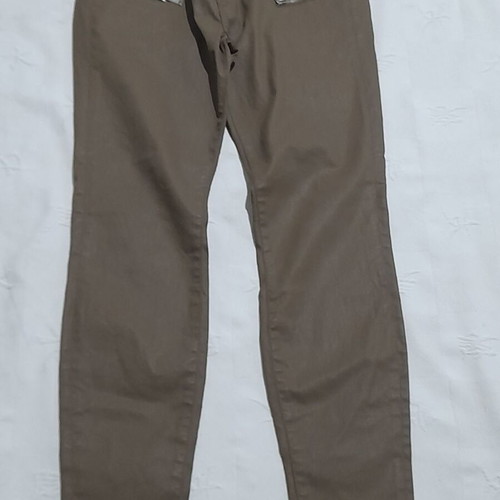 Zara women's pants XL brown like new, elastic, leather look