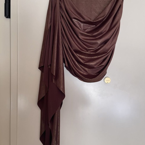 Metallic shimmer asymmetric skirt, size S