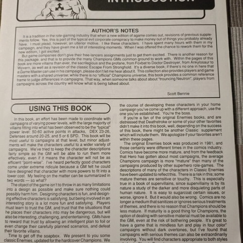 Classic Enemies #403 Hero Games comic book used