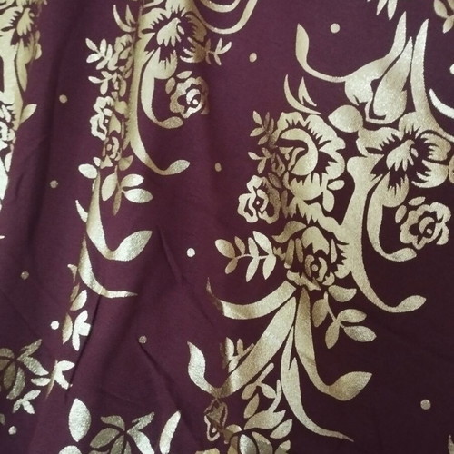 Arabic style kaftan burgundy with gold print, like new, plus size