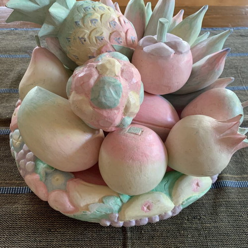 Wooden fruit platter handmade, new, 30 cm