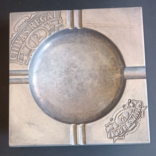 Vintage Chivas Regal 12 Metal Ashtray Cast Aluminum