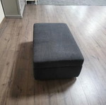 Gray fabric stool with storage function new