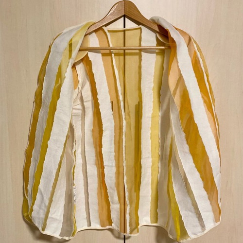Anna Riska jacket like new with muslin stripes in yellow and orange