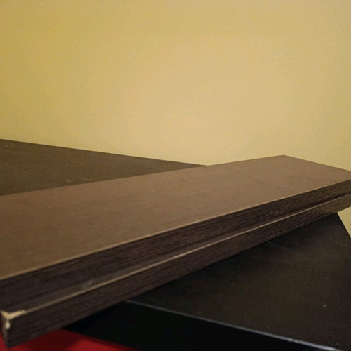Shelves dark brown with light grain, like new, set of two